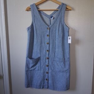 Old Navy Blue Pinstripe Cotton Dress